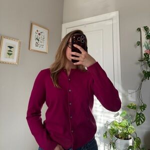 Lands' End Rich Magenta Cardigan